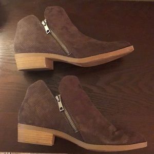 dark brown ankle booties